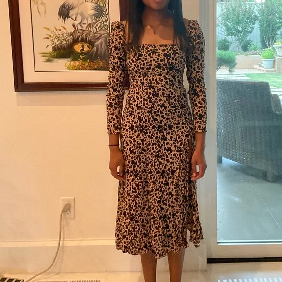 knee length dresses for ladies Olive Reformation Midi – Golden Olive Company